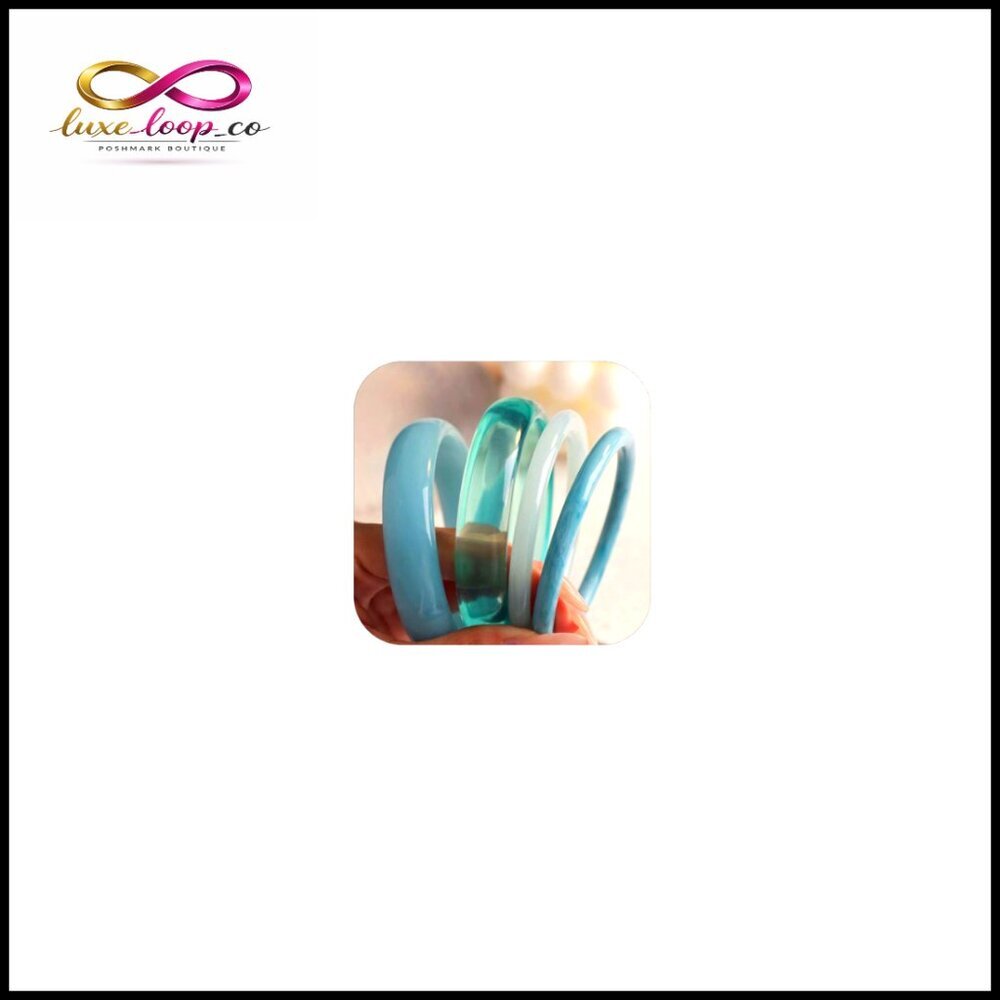 Acrylic Resin Chunky Bangle Set, Geometric Statement Bracelets for Women